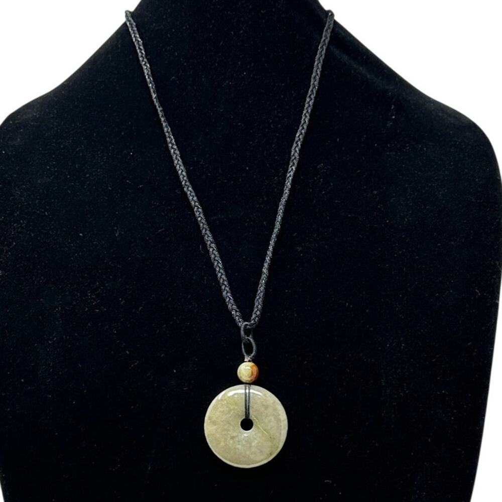 Unbranded Jade Donut Pendant Rope Nylon Chain Circular